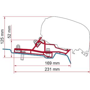 Fiamma F80s Bracket Kit for Ford Transit H2-L3 Vehicles (98655Z167)